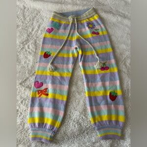 LoveShackFancy Sundown Pastel Knit Jogger Pant in Macaroon Party